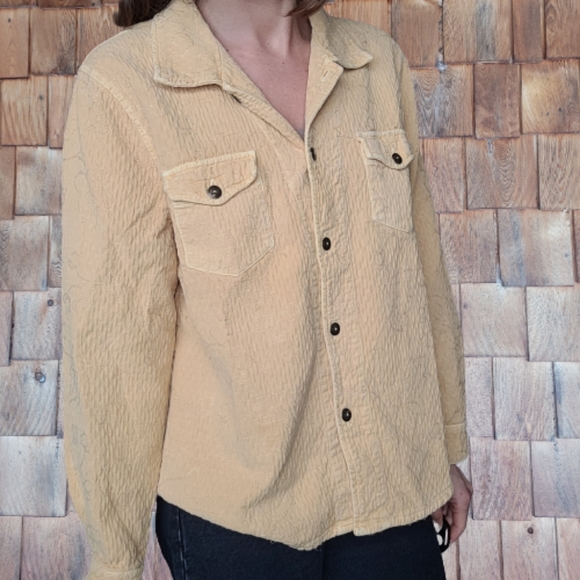 Vintage Tops - Mustard yellow quilted shacket